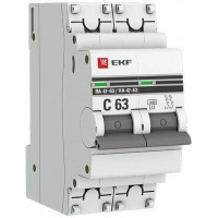 Выключатель автомат Ekf proxima 2p 63а (с) 4.5ka mcb4763-2-63с-pro ba 47-63