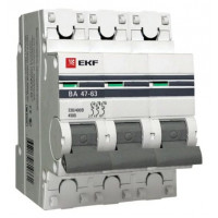 Ekf proxima автомат 3p 50а (с) 4.5ka mcb4763-3-50с-pro ba 47-63
