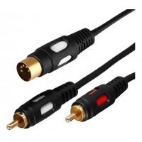 Шнур Rexant аудио din 5 pin-2rca 1.5м gold 17-2512