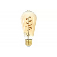 Филаментная лампа Эра f-led st64 e27 7w 824 spiral gold б0047665