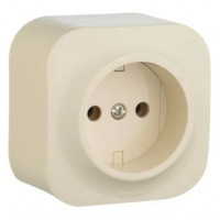Розетка Legrand Quteo 1-я 2 контакта слоновая кость