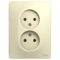 Розетка Schneider Electric 2-я 2х2 с рамкой бежевая