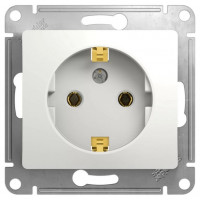 Розетка Schneider Electric 1-я 2 контакта без рамки белая