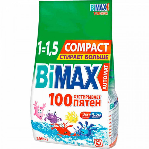 Стиральный порошок Bimax автомат 100 пятен 1.5кг Стиральный порошок Bimax автомат 100 пятен 1.5кг