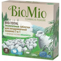 BioMio Экологичные таблетки для посудомоечной машины Bio-Total с эфирным маслом эвкалипта и экстрактом хлопка 30шт