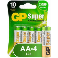 Элемент питания gp super 15a aa/lr6х4шт