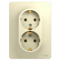 Розетка Schneider Electric Glossa 2-я 2х2 с рамкой бежевая